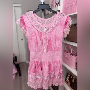 LoveShackFancy fontana dress pink zinnia
